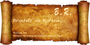 Bruchács Rufina névjegykártya